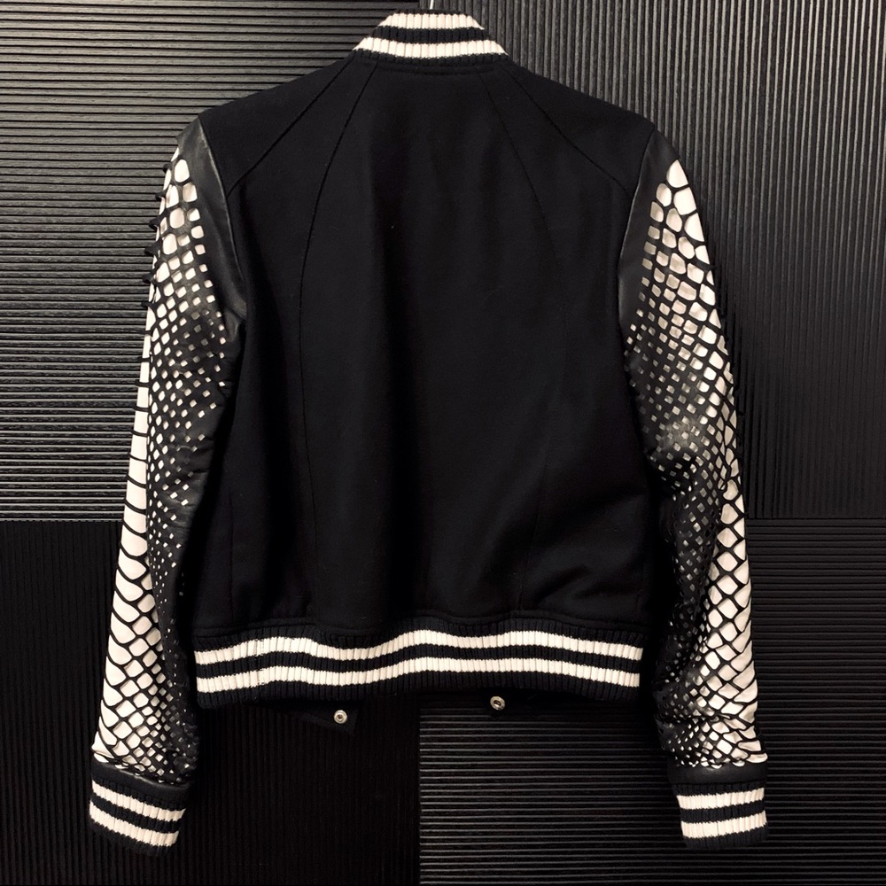 Skingraft Python Leather Cut Letterman Jacket - image 3